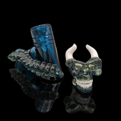 Camper Glass Skull and Spine Hand pipe